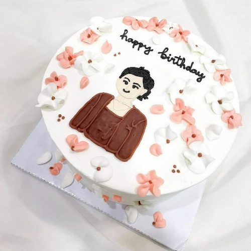 Bánh kem vẽ hình khuôn mặt Doremon dễ thương mừng sinh nhật bé trai