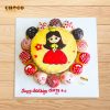SN40 - Bánh sinh nhật công chúa đầm đỏ (Bông lan 16 cm & 14 su - 420K)
