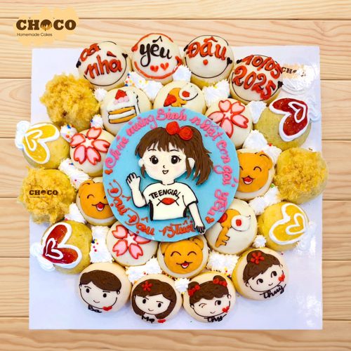 bánh sinh nhật vẽ hình chibi
