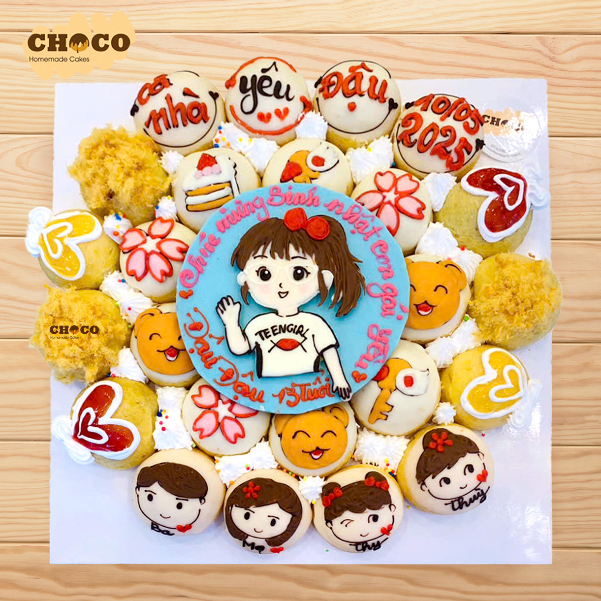 bánh sinh nhật vẽ hình chibi